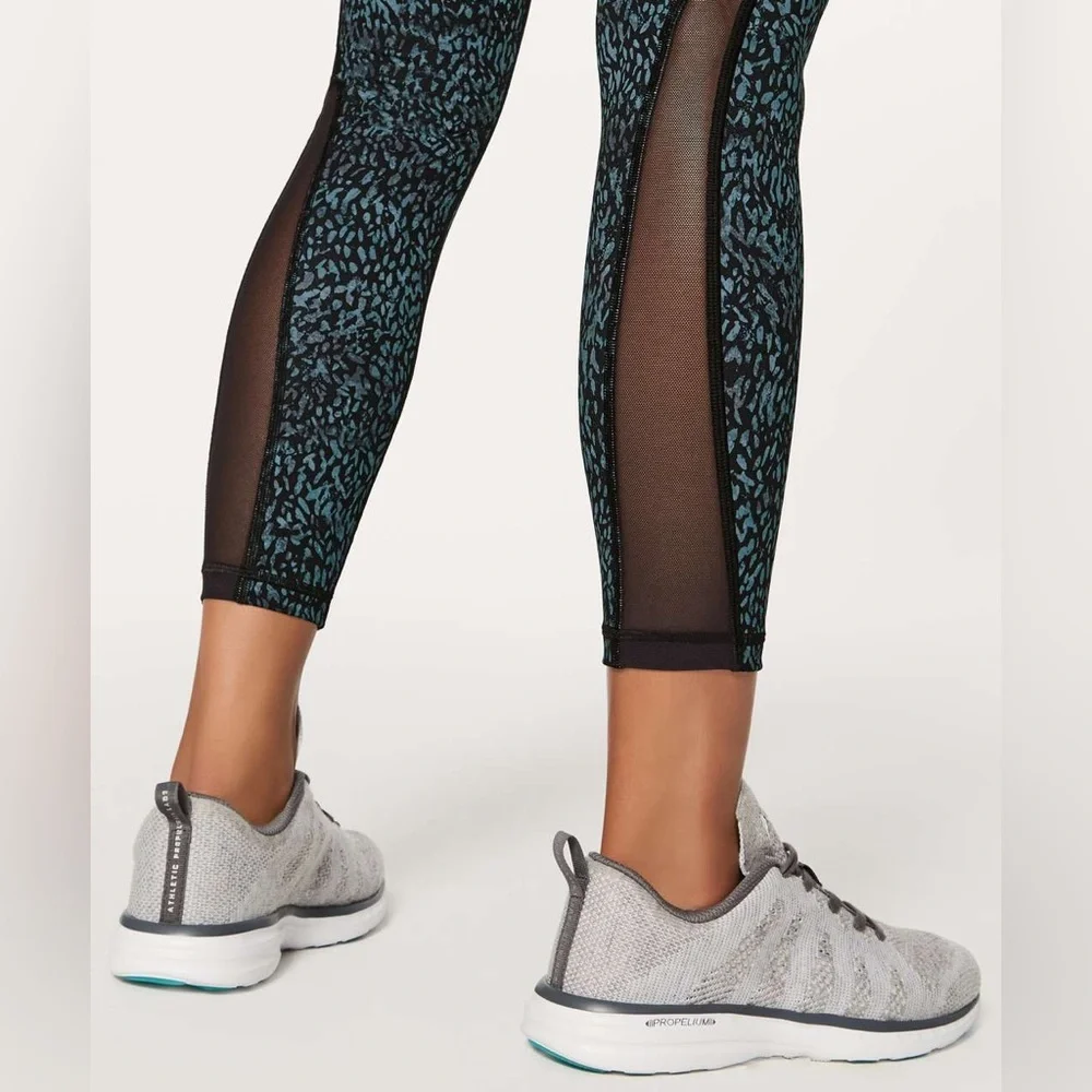 lululemon athletica Teal & Black Patterned High-Rise Leggings